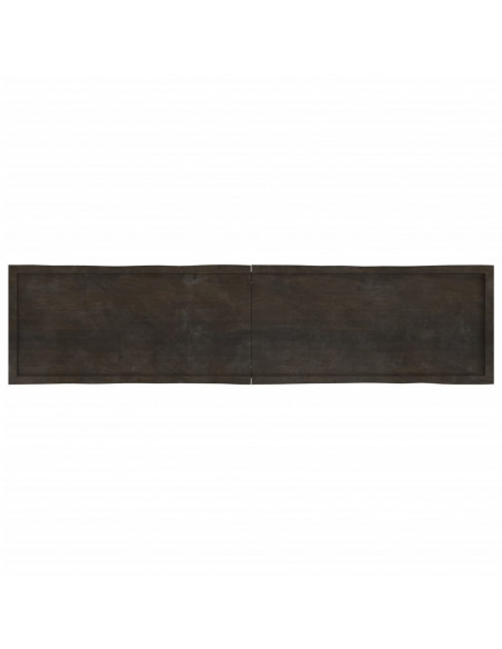 Piano Tavolo Marrone Scuro 220x50x(2-6)cm Rovere Non Trattato