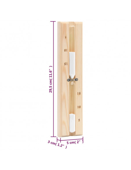 Set Timer Igrotermografo e Clessidra Sauna 2 in 1 Massello Pino