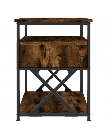 Comodino Rovere Fumo 40x42x55 cm Legno Multistrato