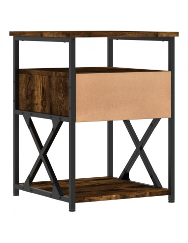 Comodino Rovere Fumo 40x42x55 cm Legno Multistrato