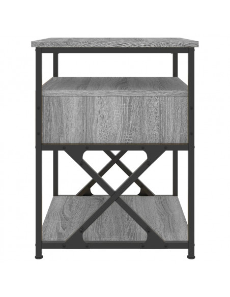 Comodino Grigio Sonoma 40x42x55 cm in Legno Multistrato