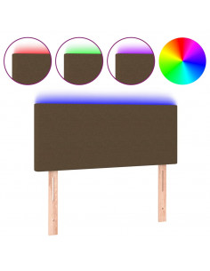 Testiera a LED Marrone Scuro 90x5x78/88 cm in Tessuto 2