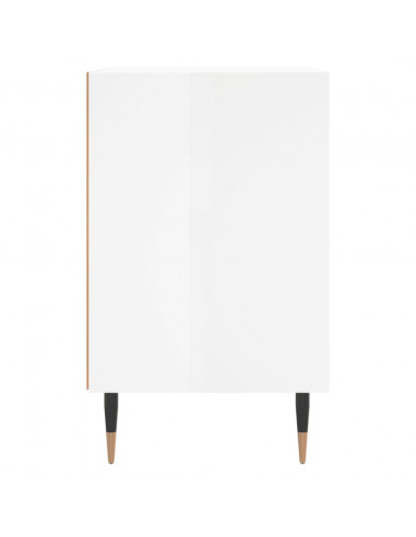 Comodino Bianco Lucido 40x30x50 cm in Legno Multistrato