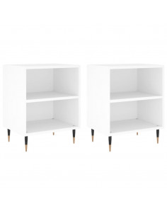 Comodini 2 pz Bianchi 40x30x50 cm in Legno Multistrato 2