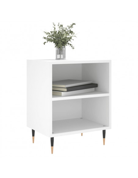 Comodino Bianco 40x30x50 cm in Legno Multistrato
