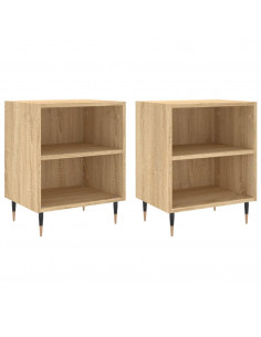 Comodini 2 pz Rovere Sonoma 40x30x50 cm in Legno Multistrato 2