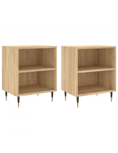 Comodini 2 pz Rovere Sonoma 40x30x50 cm in Legno Multistrato