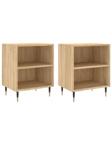 Comodini 2 pz Rovere Sonoma 40x30x50 cm in Legno Multistrato