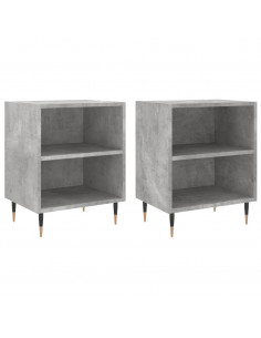 Comodini 2 pz Grigio Cemento 40x30x50 cm in Legno Multistrato 2