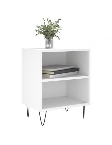 Comodini 2 pz Bianchi 40x30x50 cm in Legno Multistrato