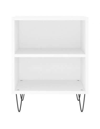 Comodini 2 pz Bianchi 40x30x50 cm in Legno Multistrato