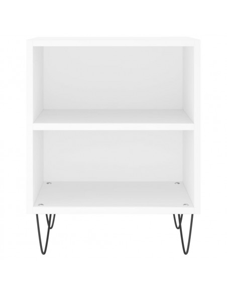 Comodini 2 pz Bianchi 40x30x50 cm in Legno Multistrato
