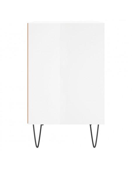 Comodino Bianco Lucido 40x30x50 cm in Legno Multistrato