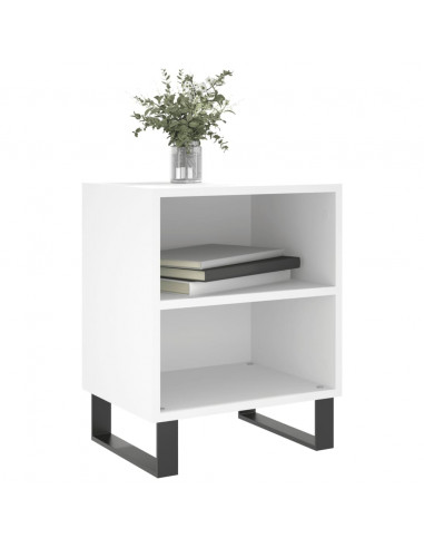 Comodini 2 pz Bianchi 40x30x50 cm in Legno Multistrato