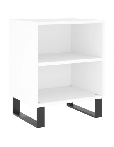 Comodini 2 pz Bianchi 40x30x50 cm in Legno Multistrato