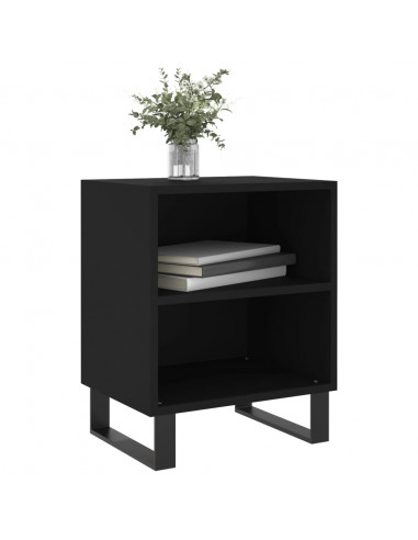 Comodino Nero 40x30x50 cm in Legno Multistrato