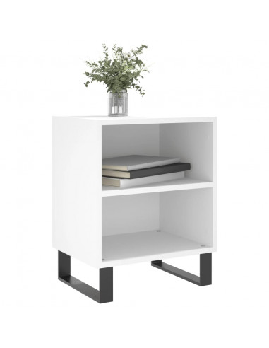 Comodino Bianco 40x30x50 cm in Legno Multistrato