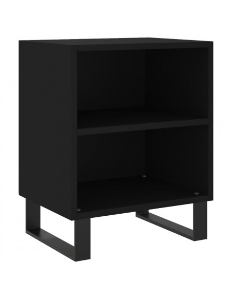 Comodini 2 pz Neri 40x30x50 cm in Legno Multistrato