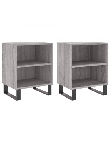 Comodini Grigio Sonoma 2 pz 40x30x50 cm in Legno Multistrato