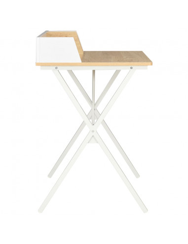 Scrivania Bianca e Naturale 80x50x84 cm