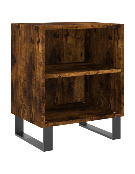 Comodini Rovere Fumo 2 pz 40x30x50 cm in Legno Multistrato