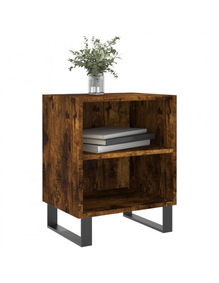 Comodino Rovere Fumo 40x30x50 cm in Legno Multistrato