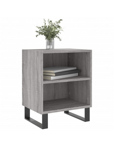 Comodino Grigio Sonoma 40x30x50 cm in Legno Multistrato