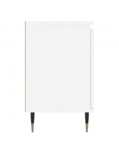 Comodini 2 pz Bianchi 40x30x50 cm in Legno Multistrato