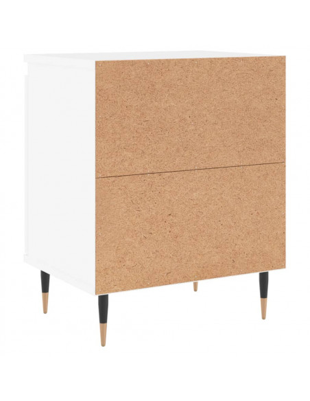 Comodini 2 pz Bianchi 40x30x50 cm in Legno Multistrato