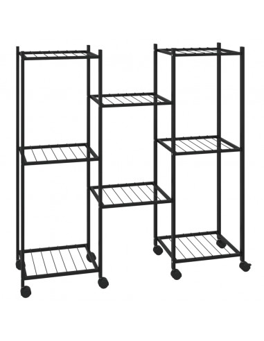 Portafiori con Ruote 83x25x83,5 cm Ferro Nero