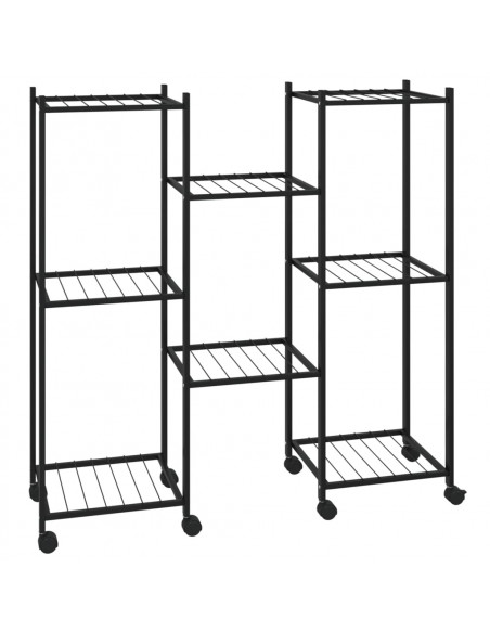 Portafiori con Ruote 83x25x83,5 cm Ferro Nero