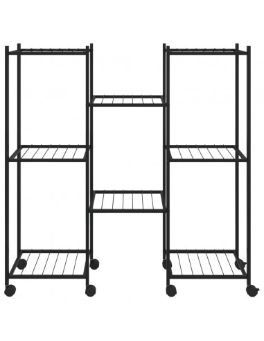 Portafiori con Ruote 83x25x83,5 cm Ferro Nero