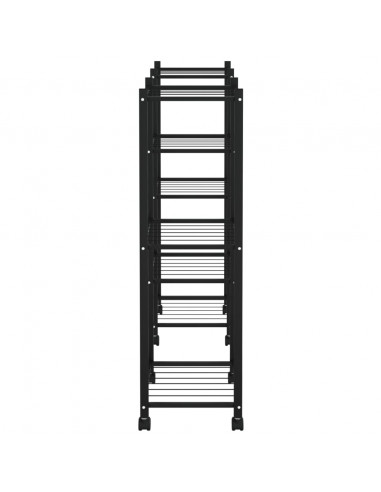 Portafiori con Ruote 83x25x83,5 cm Ferro Nero