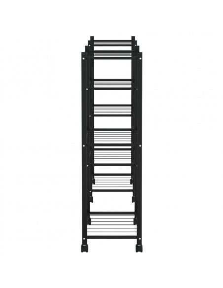 Portafiori con Ruote 83x25x83,5 cm Ferro Nero