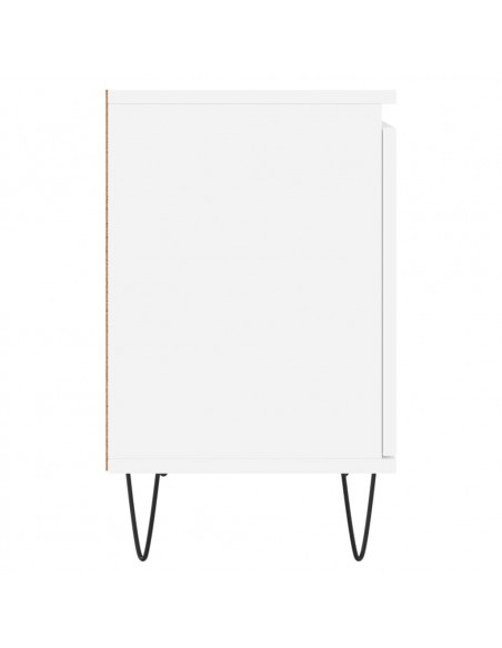 Comodini 2 pz Bianchi 40x30x50 cm in Legno Multistrato