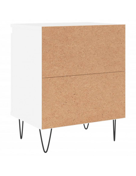 Comodini 2 pz Bianchi 40x30x50 cm in Legno Multistrato