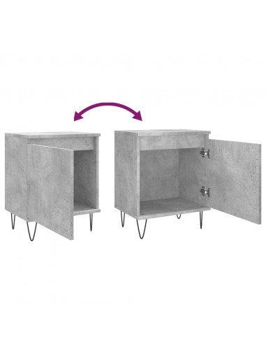 Comodini 2 pz Grigio Cemento 40x30x50 cm in Legno Multistrato