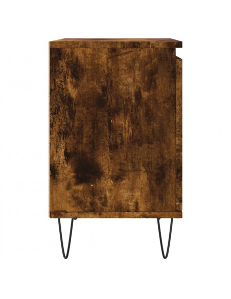 Comodini Rovere Fumo 2 pz 40x30x50 cm in Legno Multistrato