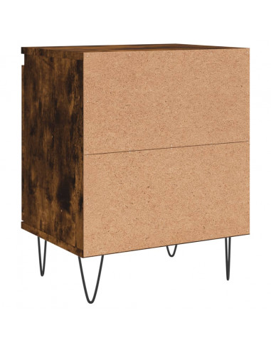 Comodini Rovere Fumo 2 pz 40x30x50 cm in Legno Multistrato