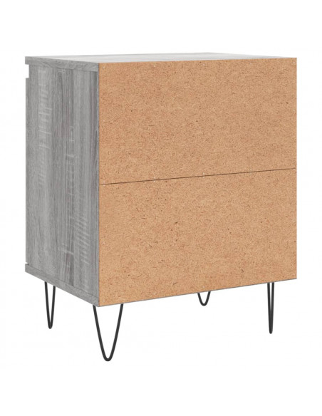 Comodini Grigio Sonoma 2 pz 40x30x50 cm in Legno Multistrato
