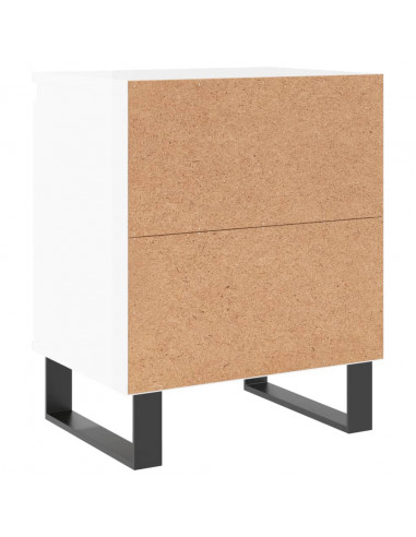 Comodini 2 pz Bianco Lucido 40x30x50 cm in Legno Multistrato