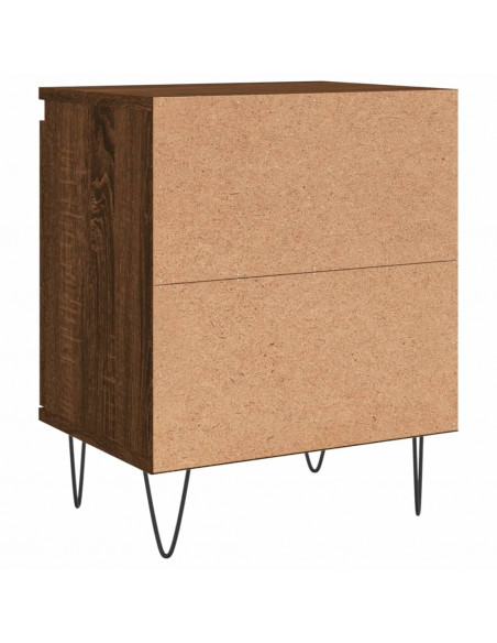 Comodini Rovere Marrone 2 pz 40x30x50 cm in Legno Multistrato