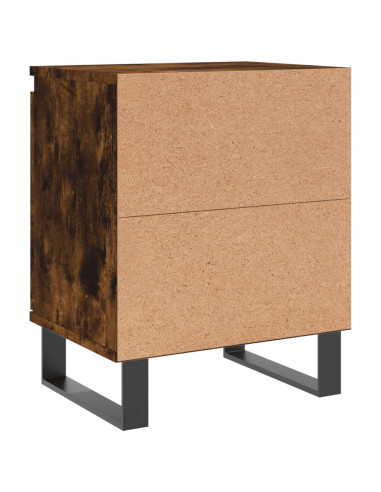 Comodini Rovere Fumo 2 pz 40x30x50 cm in Legno Multistrato