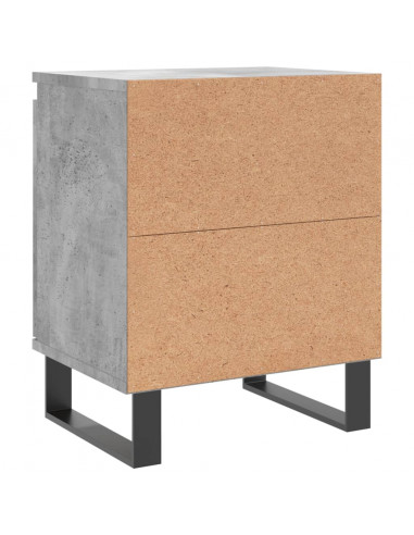Comodini 2 pz Grigio Cemento 40x30x50 cm in Legno Multistrato