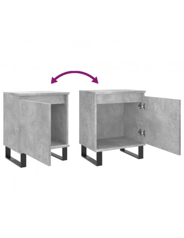 Comodini 2 pz Grigio Cemento 40x30x50 cm in Legno Multistrato