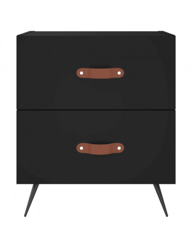 Comodini 2 pz Neri 40x35x47,5 cm in Legno Multistrato