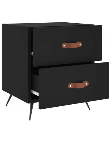 Comodini 2 pz Neri 40x35x47,5 cm in Legno Multistrato