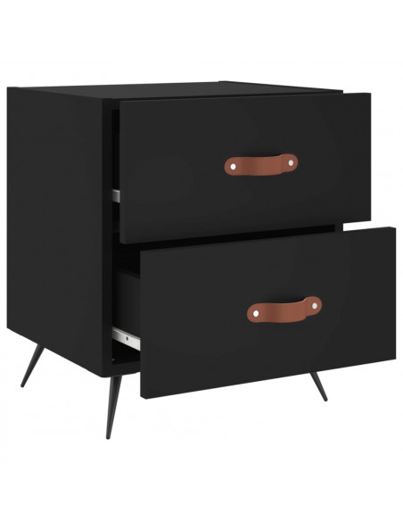 Comodini 2 pz Neri 40x35x47,5 cm in Legno Multistrato