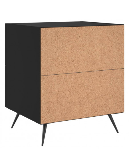 Comodini 2 pz Neri 40x35x47,5 cm in Legno Multistrato