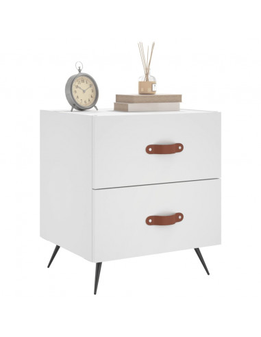 Comodino Bianco 40x35x47,5 cm in Legno Multistrato